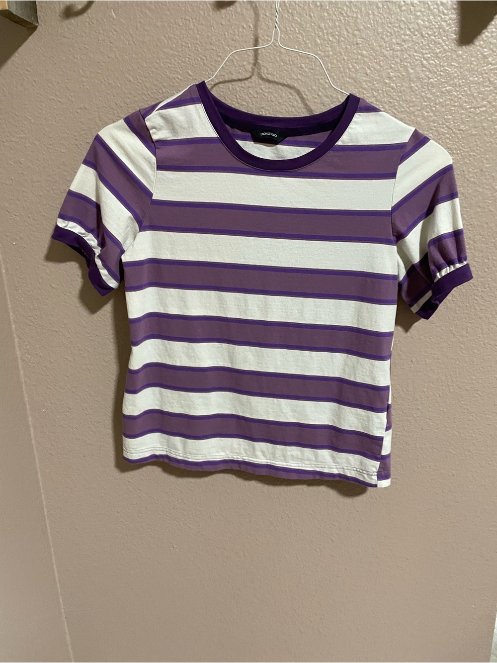 Women’s Striped Purple & White Tee